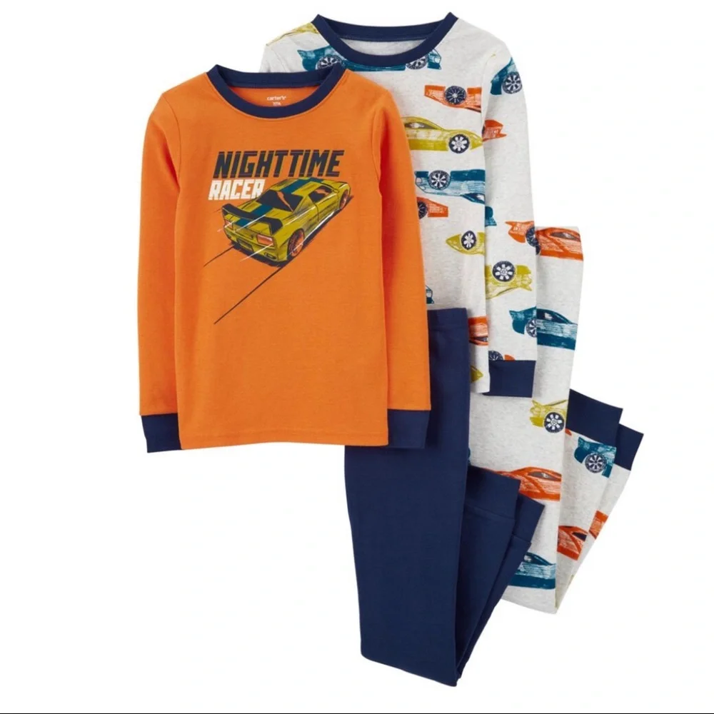 Carter’s Boys Race Car Shirt and Pants Pajamas - Picture 1 of 3